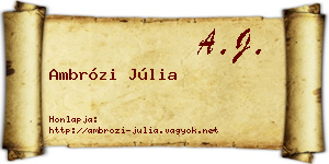 Ambrózi Júlia névjegykártya